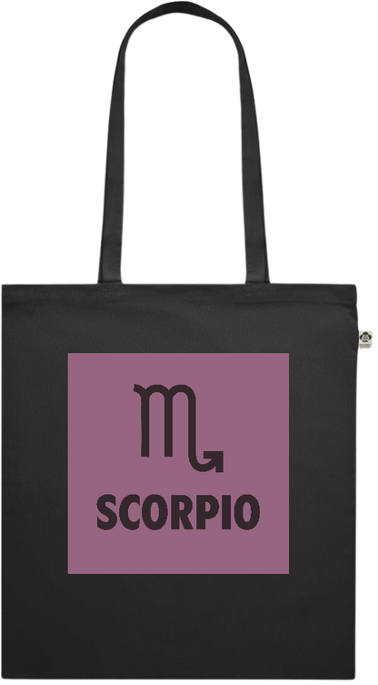 Zodiac Scorpio Design - Premium colored organic cotton shopping bag_BLACK_front