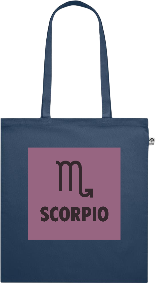 Zodiac Scorpio Design - Premium colored organic cotton shopping bag_BLUE_front