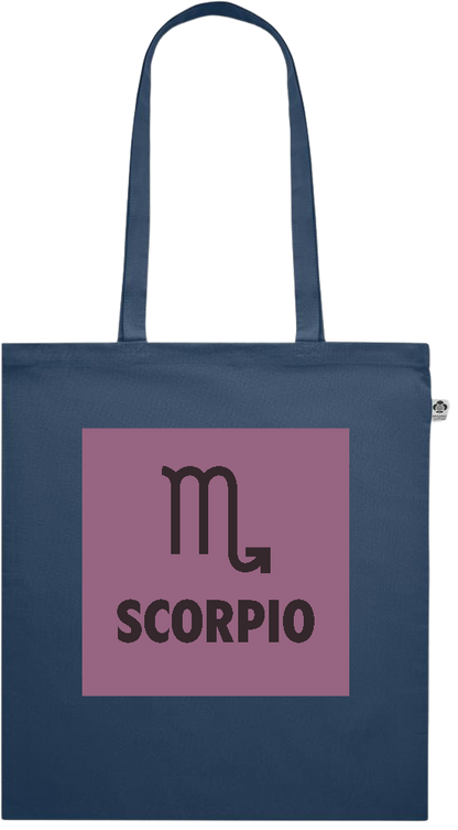 Zodiac Scorpio Design - Premium colored organic cotton shopping bag_BLUE_front