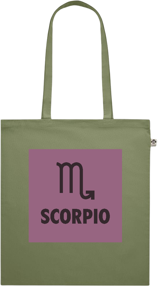 Zodiac Scorpio Design - Premium colored organic cotton shopping bag_GREEN_front