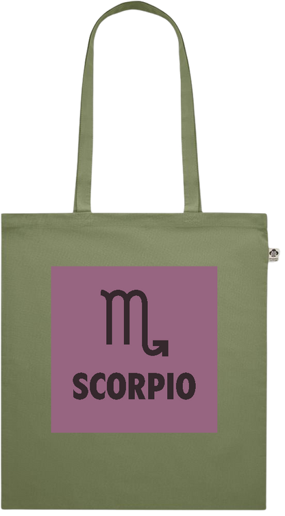 Zodiac Scorpio Design - Premium colored organic cotton shopping bag_GREEN_front