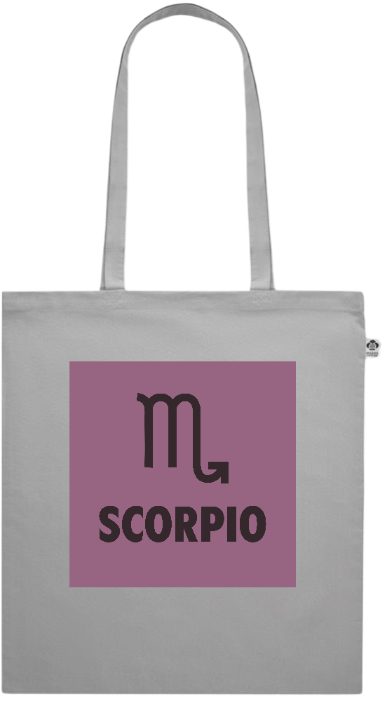 Zodiac Scorpio Design - Premium colored organic cotton shopping bag_GREY_front