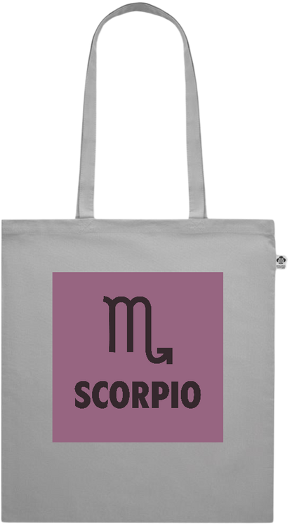 Zodiac Scorpio Design - Premium colored organic cotton shopping bag_GREY_front