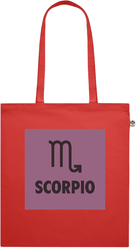 Zodiac Scorpio Design - Premium colored organic cotton shopping bag_RED_front