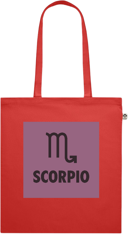 Zodiac Scorpio Design - Premium colored organic cotton shopping bag_RED_front