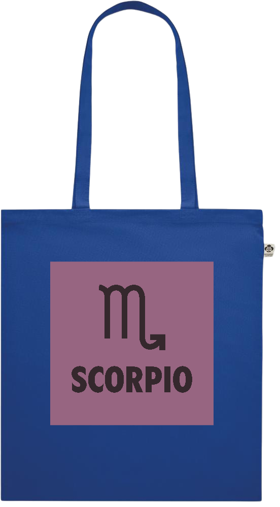 Zodiac Scorpio Design - Premium colored organic cotton shopping bag_ROYAL BLUE_front