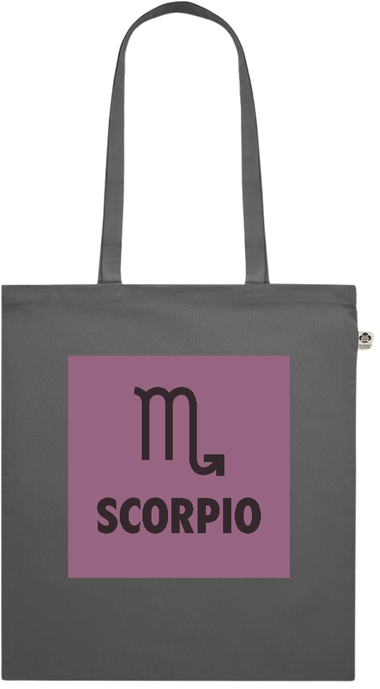 Zodiac Scorpio Design - Premium colored organic cotton shopping bag_STONE GREY_front