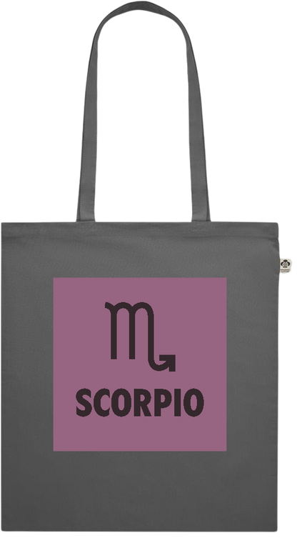 Zodiac Scorpio Design - Premium colored organic cotton shopping bag_STONE GREY_front