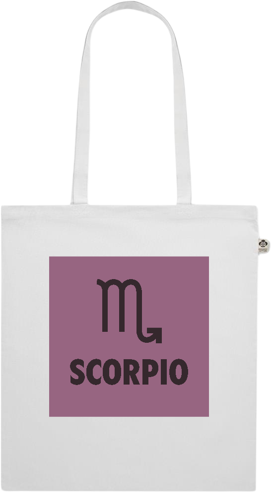 Zodiac Scorpio Design - Premium colored organic cotton shopping bag_WHITE_front