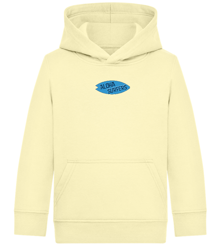 Aloha Surfers Design - Comfort Kids Hoodie_AMARELO CLARO_front