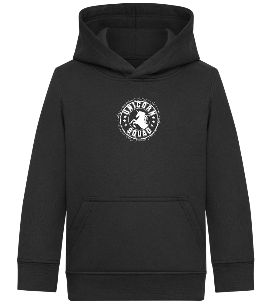 Unicorn Squad Logo Design - Comfort Kids Hoodie_BLACK_front