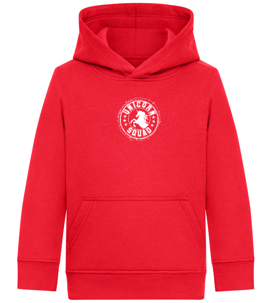 Unicorn Squad Logo Design - Comfort Kids Hoodie_BRIGHT RED_front