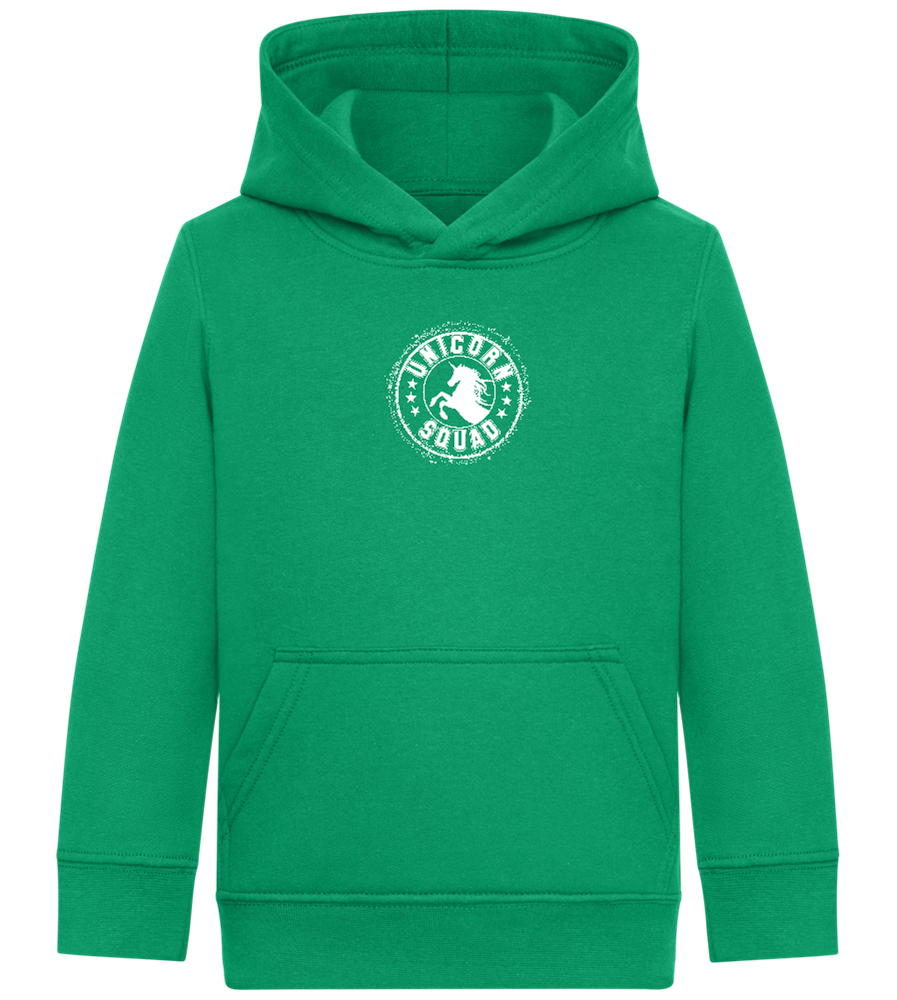 Unicorn Squad Logo Design - Comfort Kids Hoodie_MEADOW GREEN_front