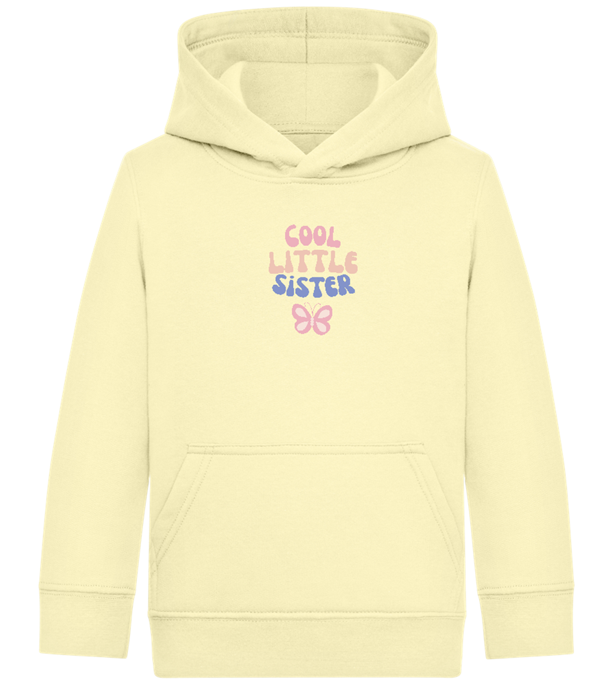 Cool Little Sister Butterfly Design - Comfort Kids Hoodie_AMARELO CLARO_front