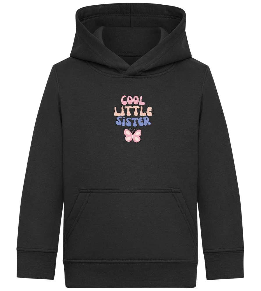 Cool Little Sister Butterfly Design - Comfort Kids Hoodie_BLACK_front