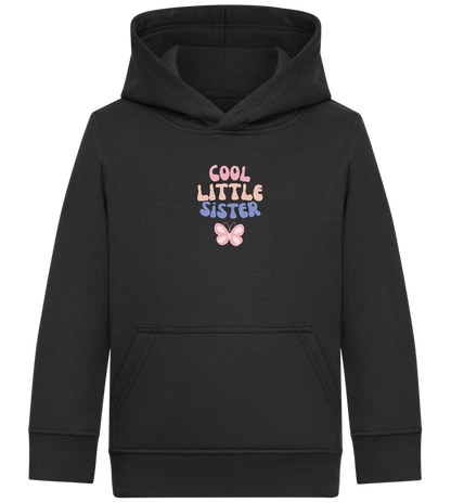 Cool Little Sister Butterfly Design - Comfort Kids Hoodie_BLACK_front