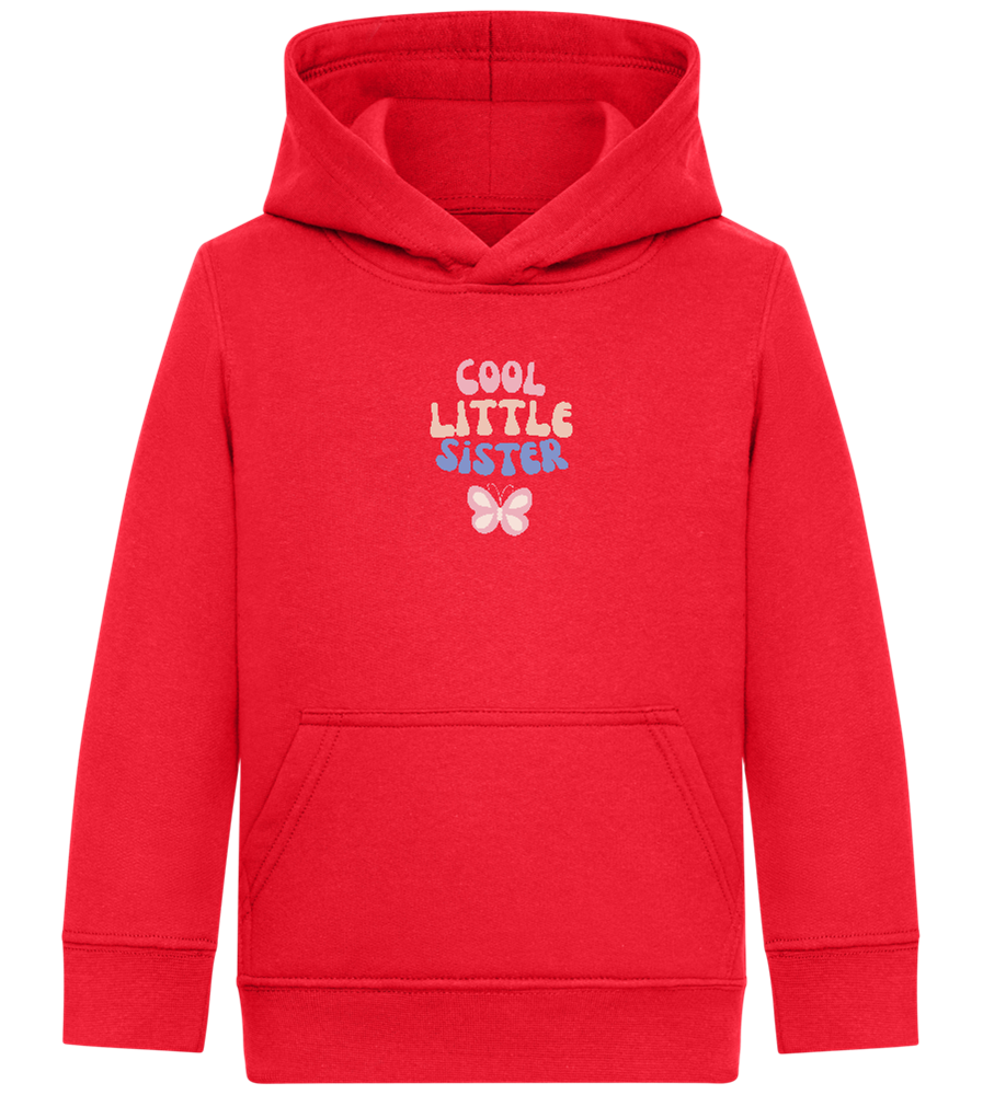 Cool Little Sister Butterfly Design - Comfort Kids Hoodie_BRIGHT RED_front