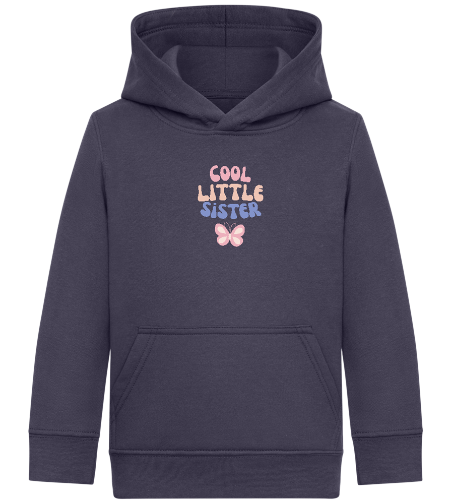 Cool Little Sister Butterfly Design - Comfort Kids Hoodie_FRENCH NAVY_front