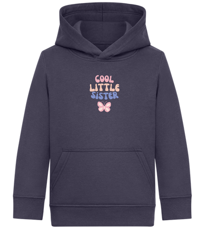 Cool Little Sister Butterfly Design - Comfort Kids Hoodie_FRENCH NAVY_front