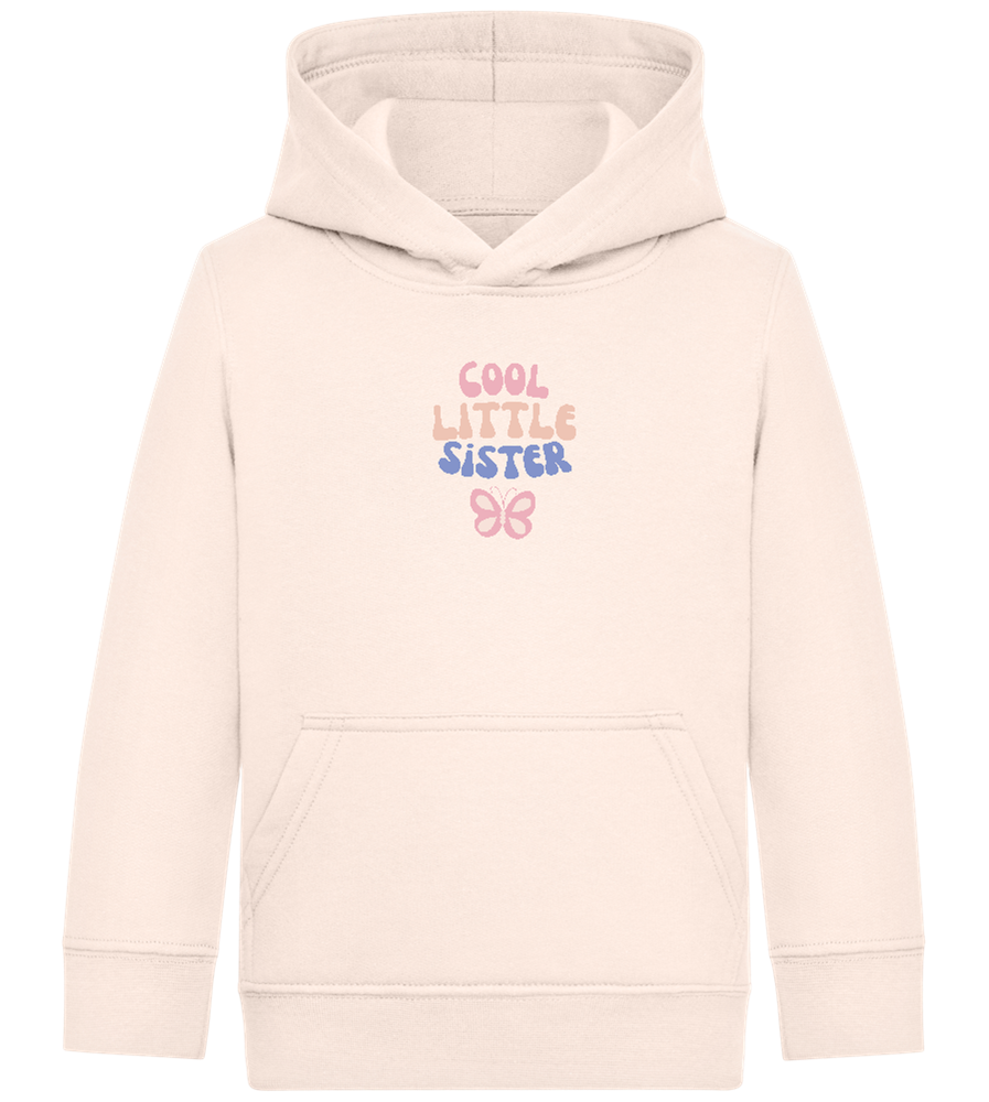 Cool Little Sister Butterfly Design - Comfort Kids Hoodie_LIGHT PEACH ROSE_front