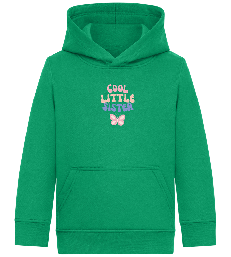 Cool Little Sister Butterfly Design - Comfort Kids Hoodie_MEADOW GREEN_front