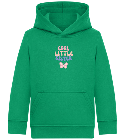 Cool Little Sister Butterfly Design - Comfort Kids Hoodie_MEADOW GREEN_front