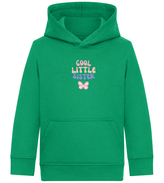 Cool Little Sister Butterfly Design - Comfort Kids Hoodie_MEADOW GREEN_front