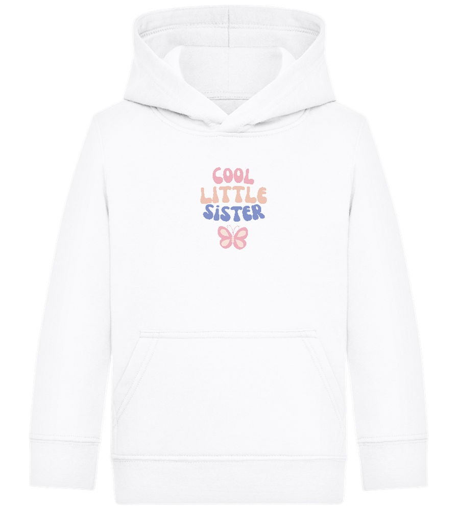 Cool Little Sister Butterfly Design - Comfort Kids Hoodie_WHITE_front