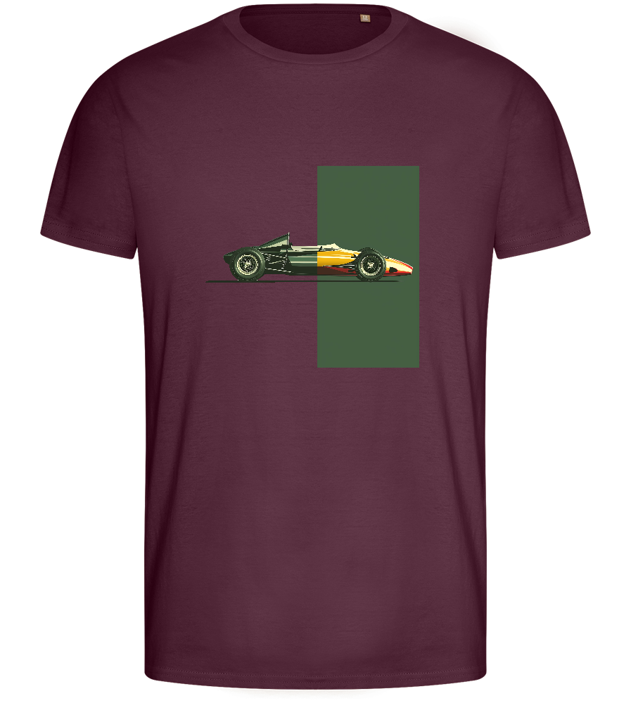 Retro F1 Design - Basic men's fitted t-shirt_BORDEAUX_front