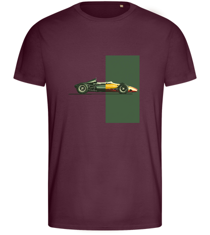 Retro F1 Design - Basic men's fitted t-shirt_BORDEAUX_front