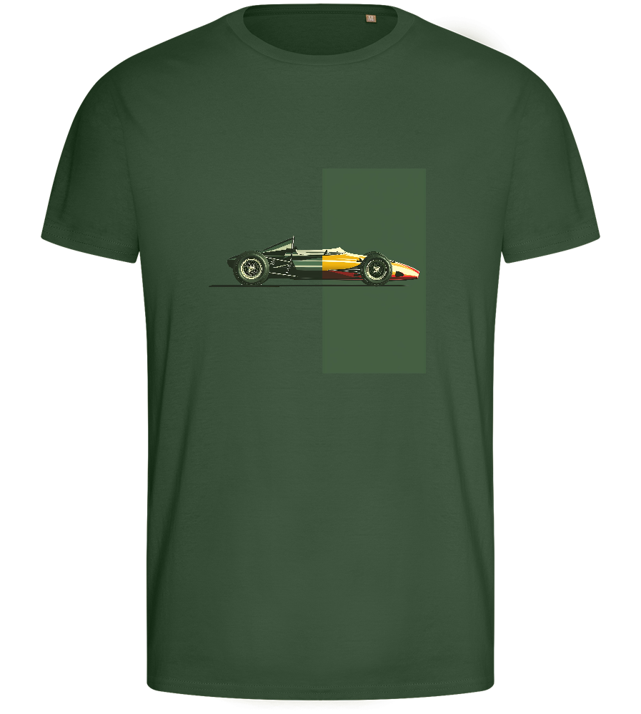 Retro F1 Design - Basic men's fitted t-shirt_GREEN BOTTLE_front