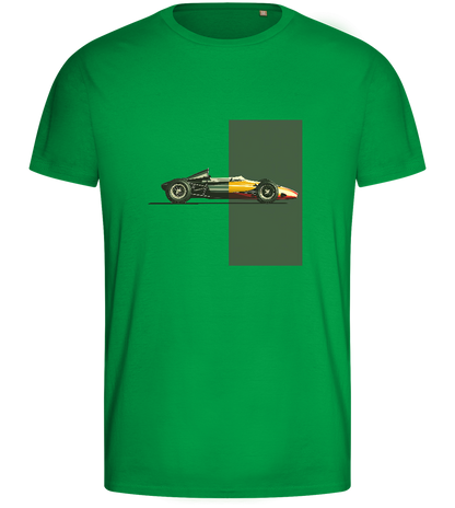 Retro F1 Design - Basic men's fitted t-shirt_MEADOW GREEN_front