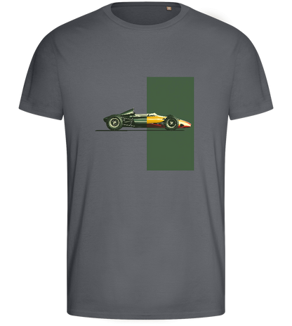 Retro F1 Design - Basic men's fitted t-shirt_MOUSE GREY_front