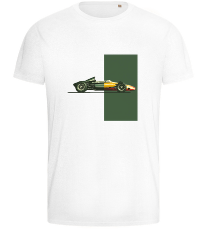 Retro F1 Design - Basic men's fitted t-shirt_WHITE_front