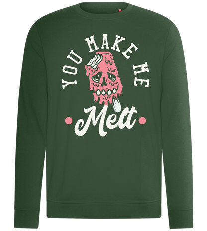 You Make Me Melt Ice Cream Design - Comfort unisex sweater_GREEN BOTTLE_front