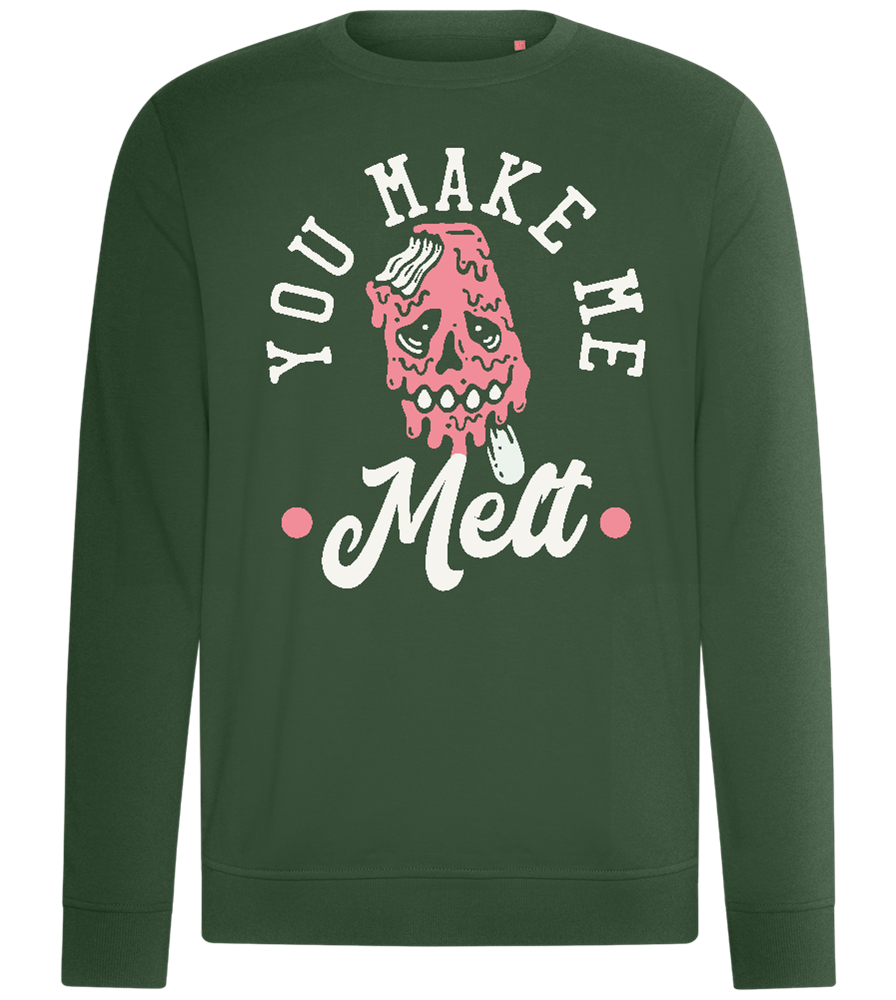 You Make Me Melt Ice Cream Design - Comfort unisex sweater_GREEN BOTTLE_front