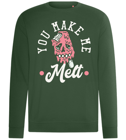 You Make Me Melt Ice Cream Design - Comfort unisex sweater_GREEN BOTTLE_front