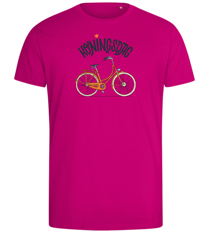 Koningsdag Oranje Fiets Design - Comfort men's fitted t-shirt_FUCHSIA_front