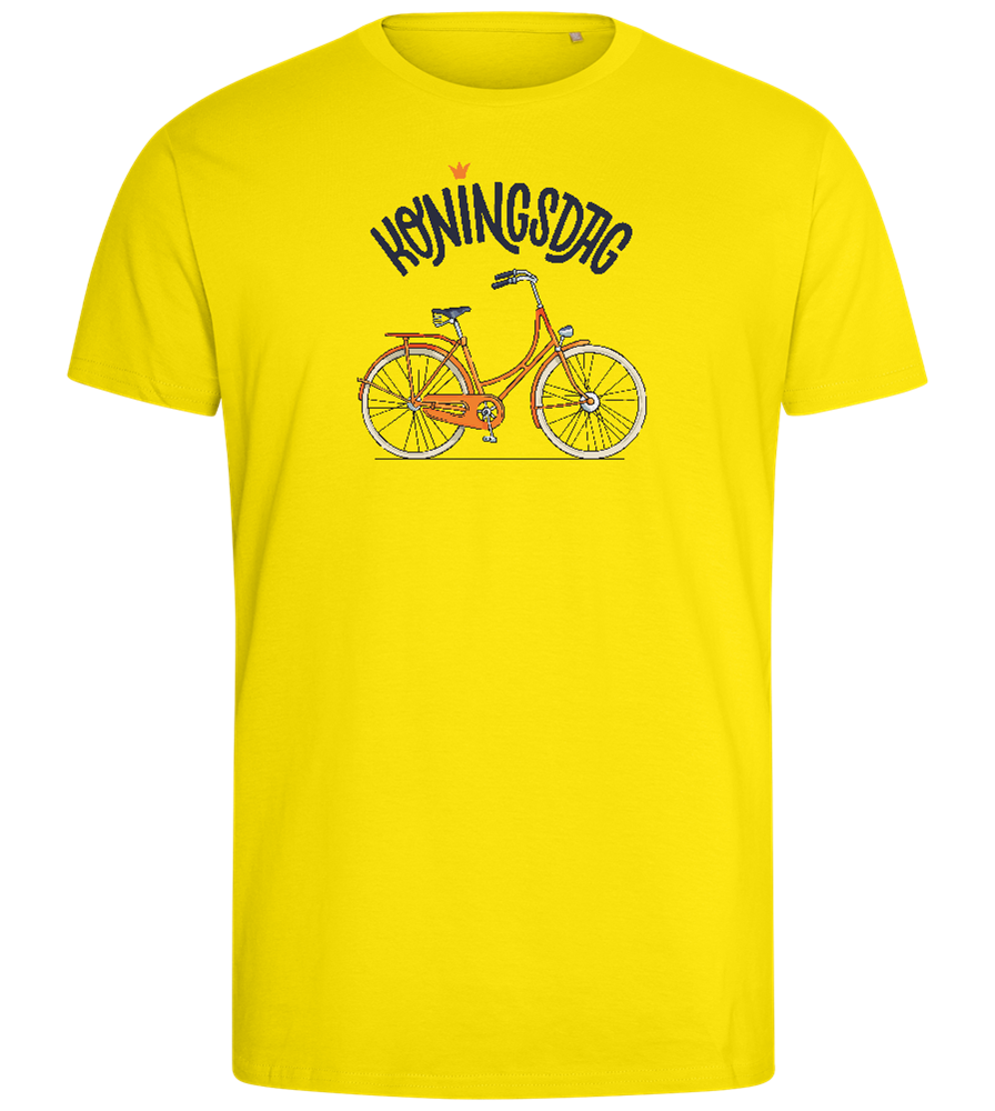 Koningsdag Oranje Fiets Design - Comfort men's fitted t-shirt_YELLOW_front