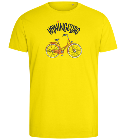 Koningsdag Oranje Fiets Design - Comfort men's fitted t-shirt_YELLOW_front