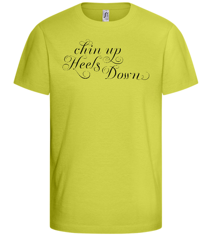 Chin Up Heels Down Design - Basic kids t-shirt_GREEN APPLE_front