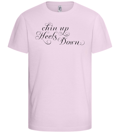 Chin Up Heels Down Design - Basic kids t-shirt_LIGHT PINK_front