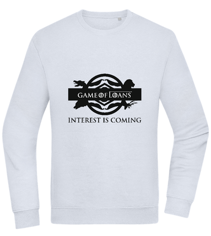 Interest is Coming Design - Comfort Essential Unisex Sweater_CREAMY BLUE_front