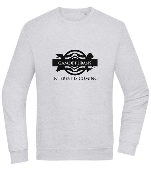 Interest is Coming Design - Comfort Essential Unisex Sweater_ORION GREY II_front