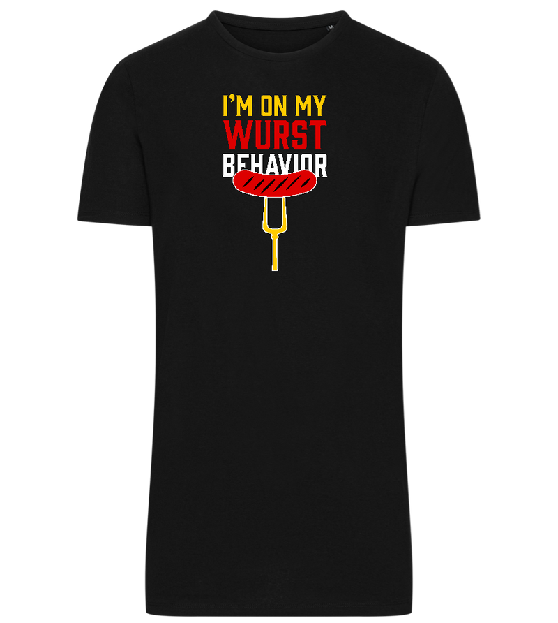 I'm On My Wurst Behaviour Design - Comfort men's long t-shirt_DEEP BLACK_front