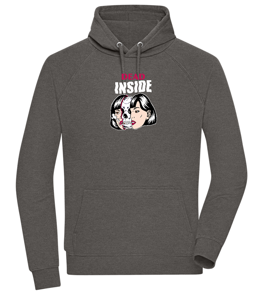 Dead Inside Skull Design - Comfort unisex hoodie_CHARCOAL CHIN_front