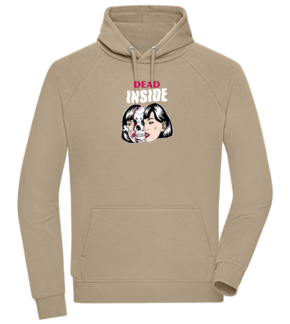 Dead Inside Skull Design - Comfort unisex hoodie_KHAKI_front