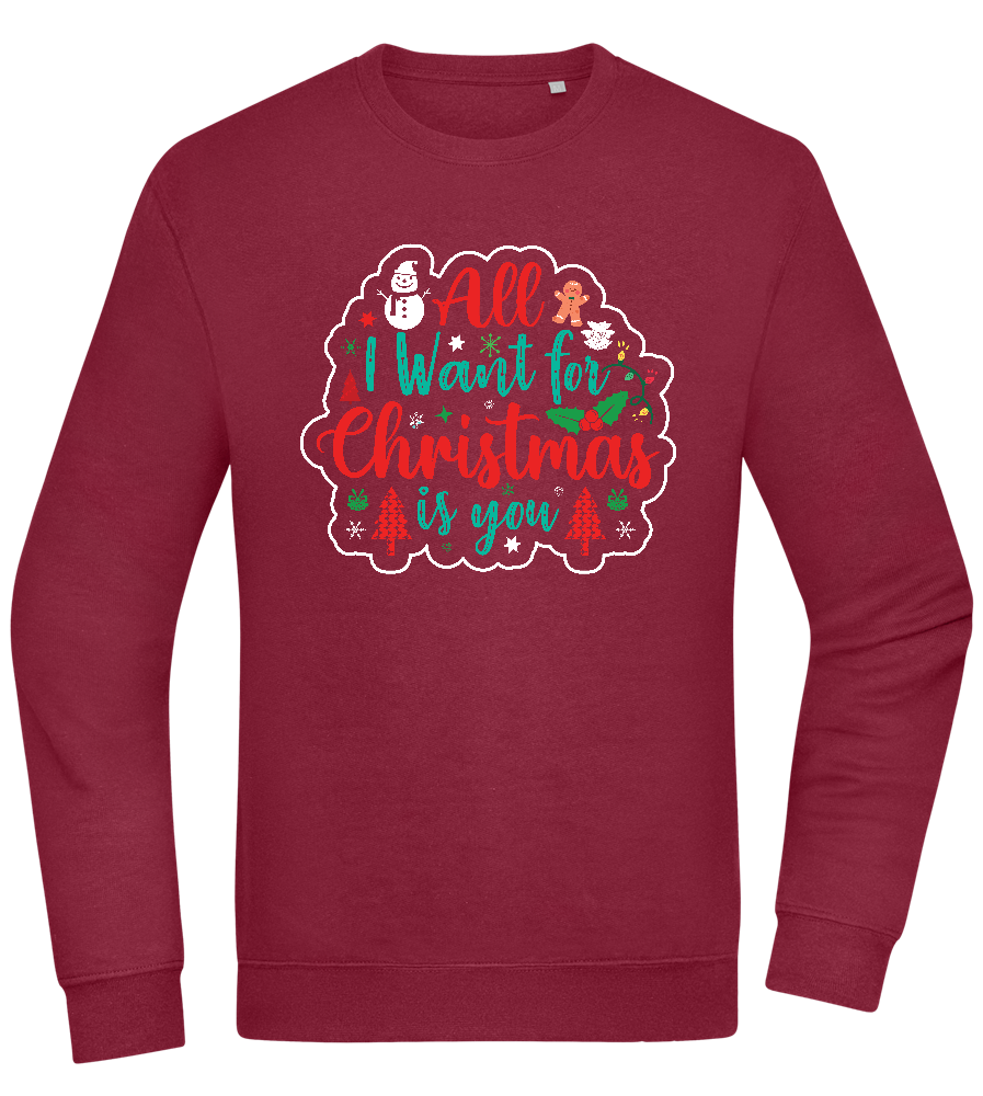 All I Want For Christmas Design - Comfort Essential Unisex Sweater_BORDEAUX_front