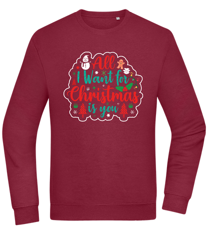 All I Want For Christmas Design - Comfort Essential Unisex Sweater_BORDEAUX_front