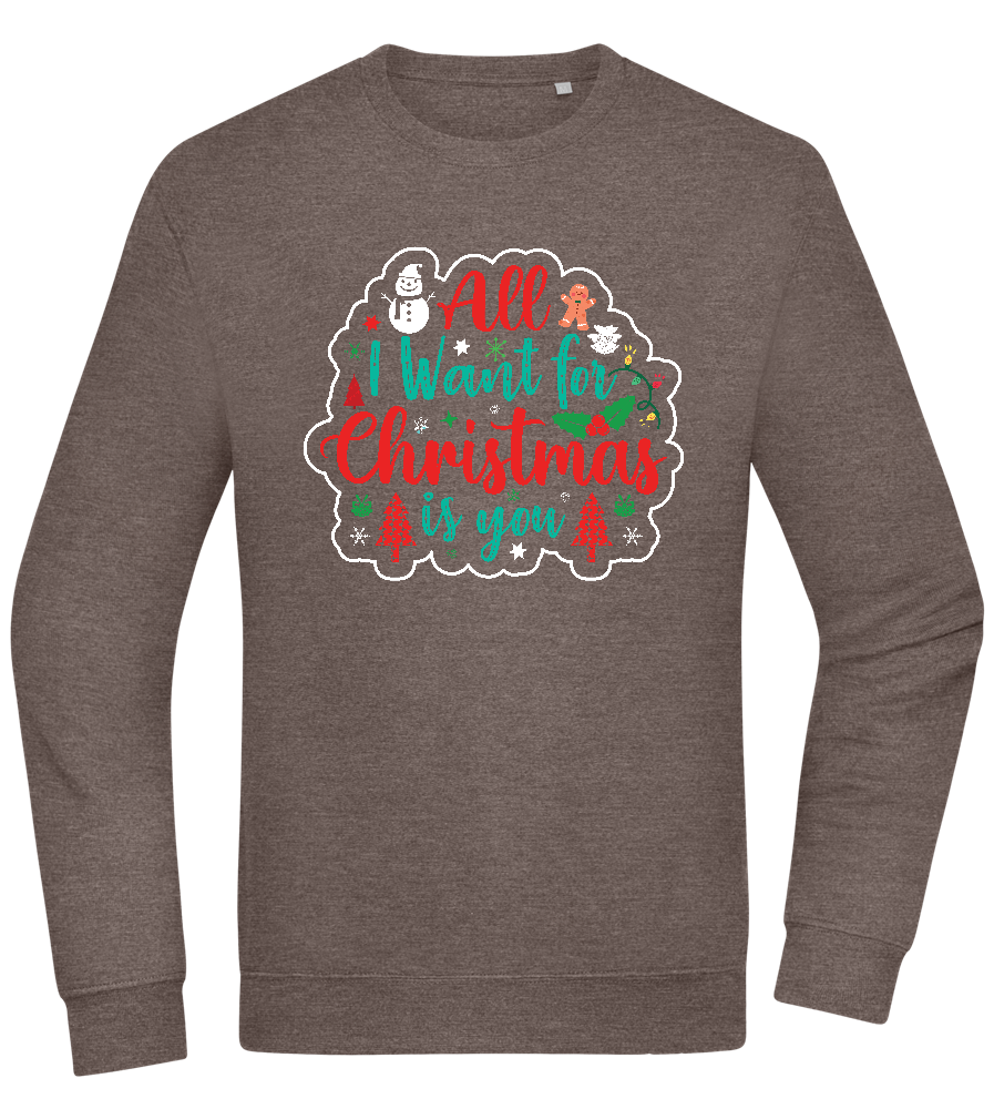 All I Want For Christmas Design - Comfort Essential Unisex Sweater_CHARCOAL CHIN_front